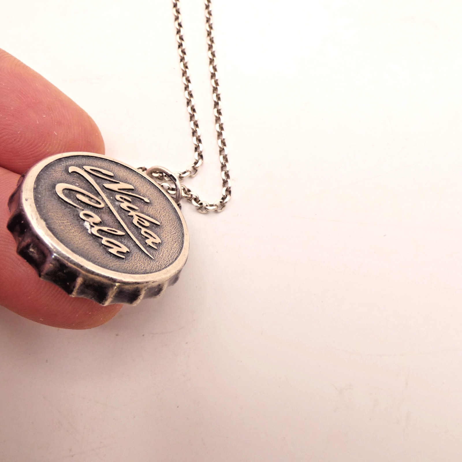 Fallout Nuka Cola Bottle Cap Silver tone Necklace Made in Italy