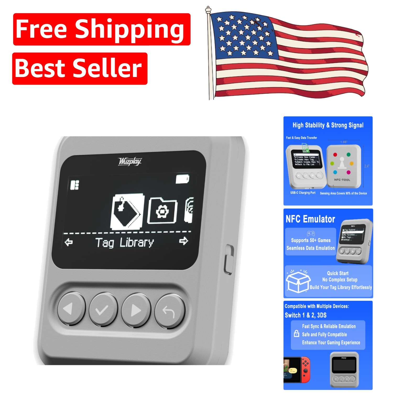 User-Friendly NFC Emulator – Compatible with Switch, 3000+ Entries Functionality