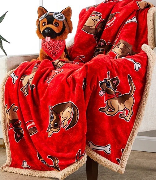 Fallout Dogmeat Toss Throw Blanket + Puppy Plush Companion Set