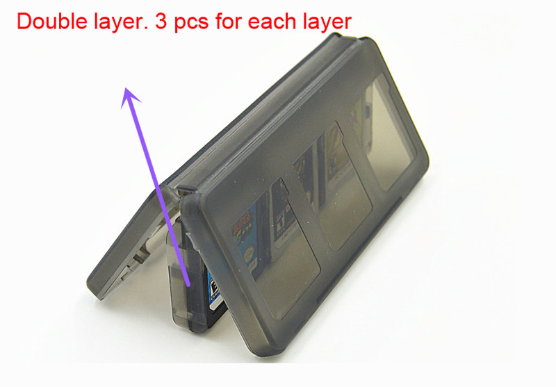 Black 6 in 1 Game Card Cartridge Case For Nintendo 3DS 3DS XL/LL NDS Game Card