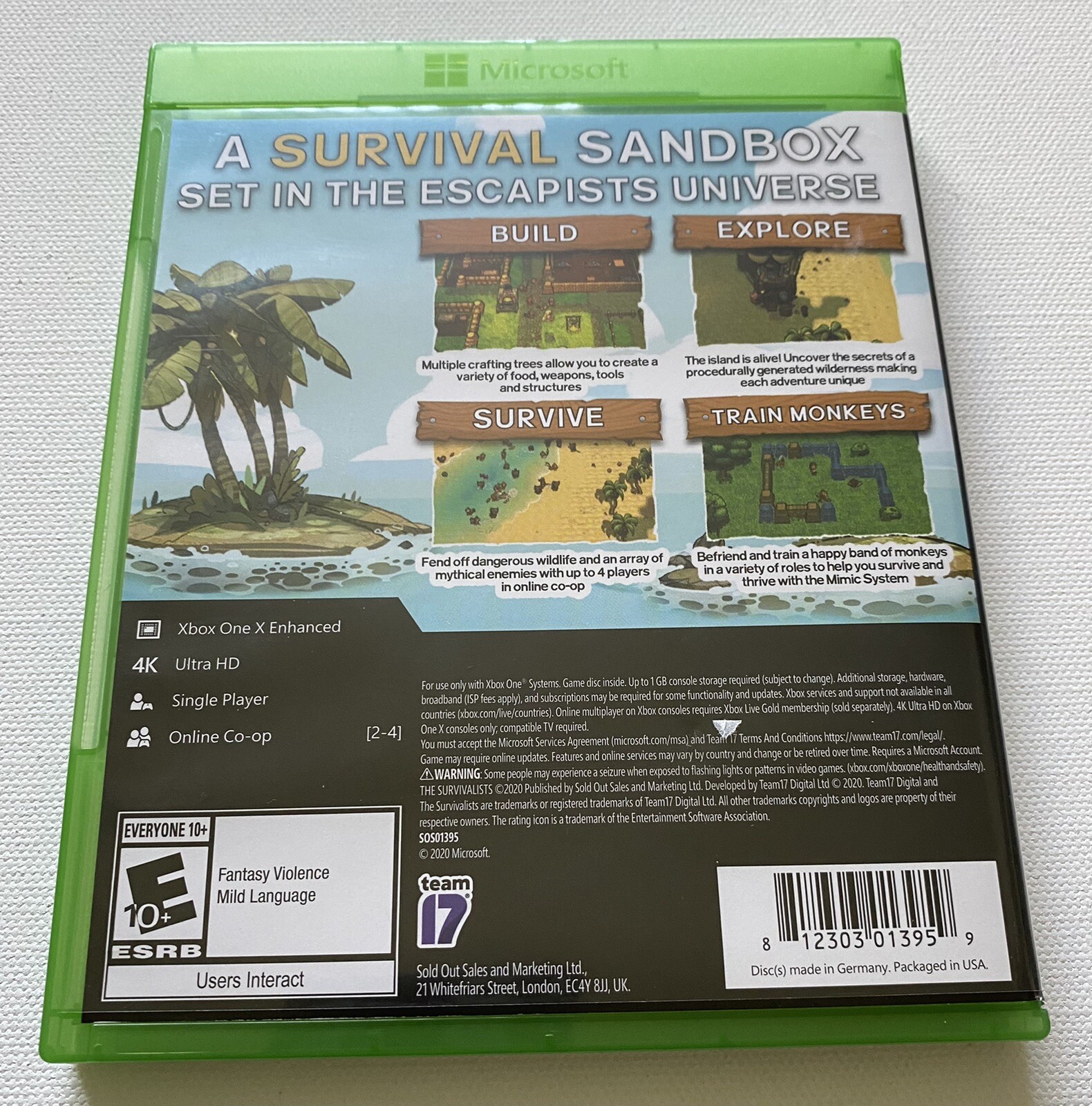 xbox one video game, the survivalists, ex condition