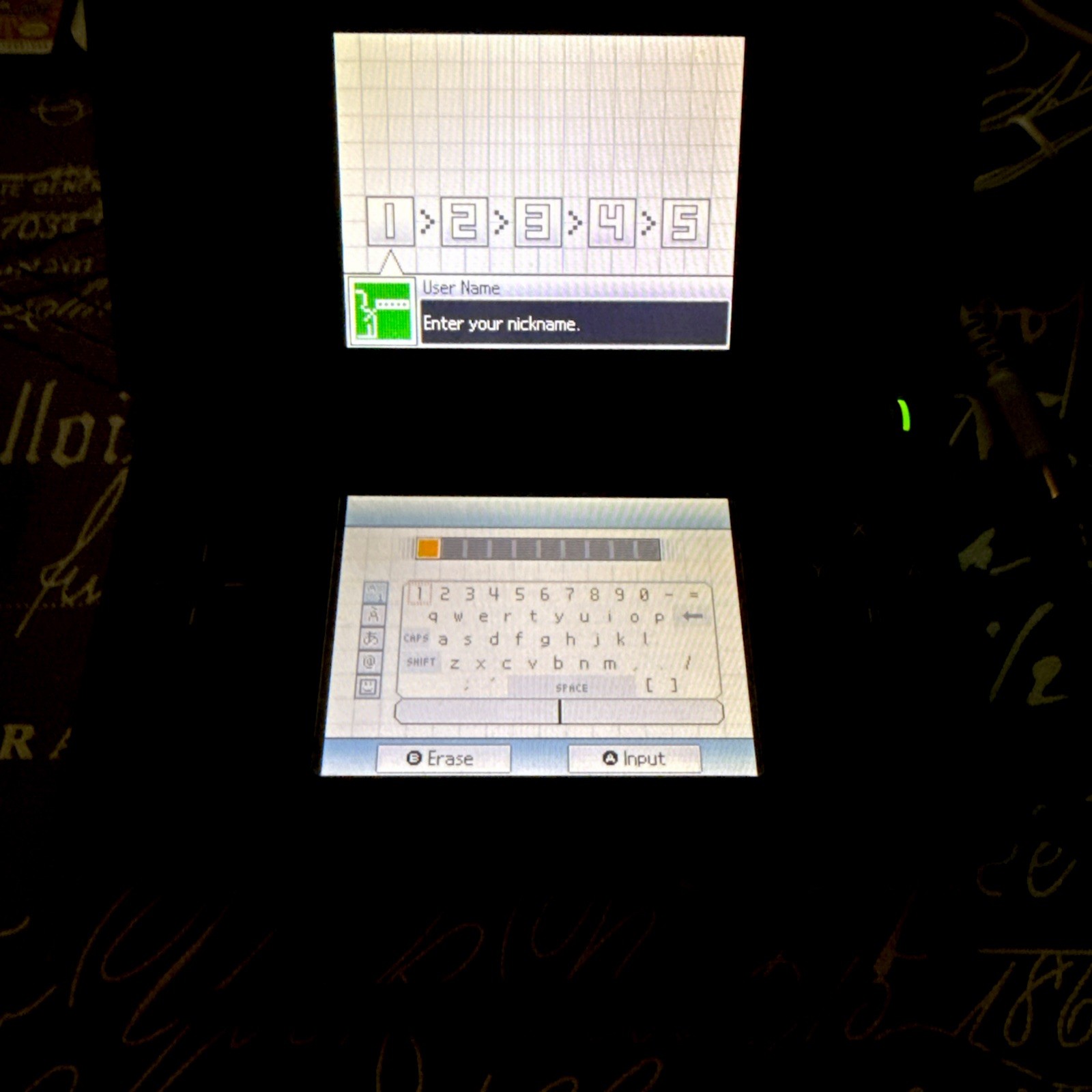 Nintendo DS Lite With Charger and Stylus Navy Blue. Three games included.