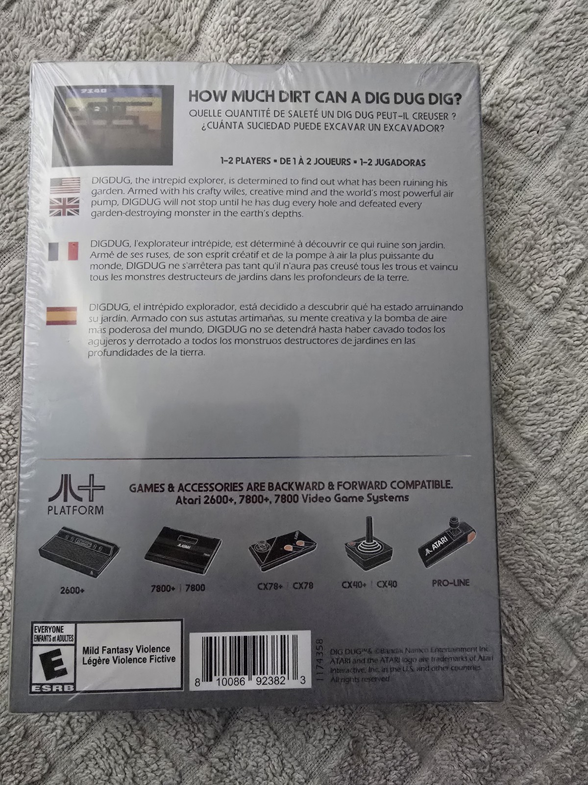 Atari 7800+ Boxed Video Game Cartridge – Dig Dug – Brand New Sealed