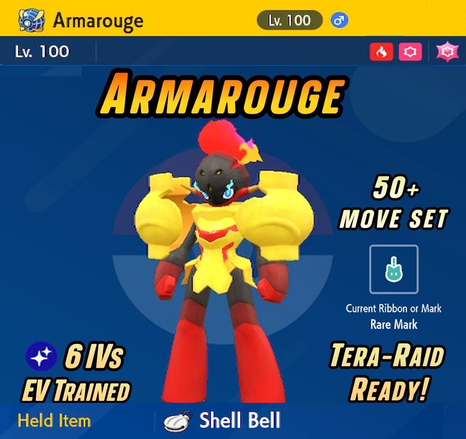 ARMAROUGE • Delphox Raid Ready ⭐ SHINY 6IVs & EVs ⭐ Pokemon Scarlet and Violet