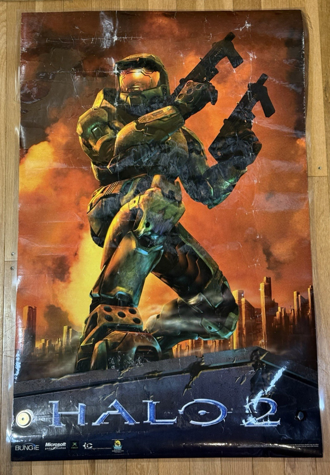 2004 Halo 2 RARE Store Promo Poster Xbox Master Chief Microsoft Chief LARGE