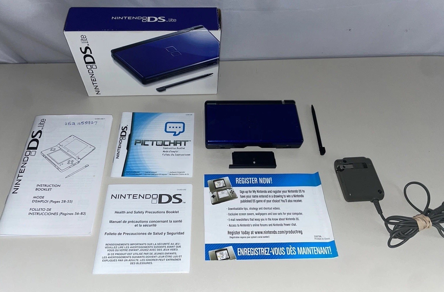 Nintendo DS Lite Handheld System – Cobalt/Black CIB ORIGINAL BOX – PLEASE READ