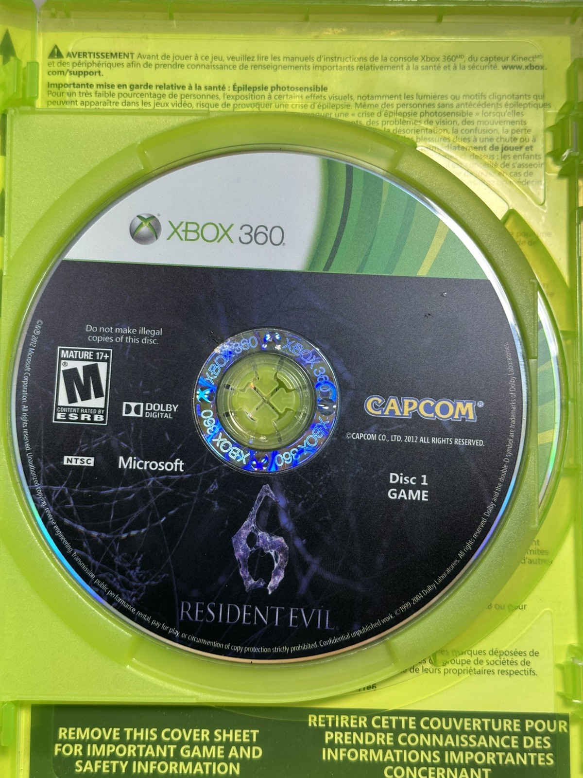 Resident Evil 6 (Microsoft Xbox 360, 2012) No Manual – Tested