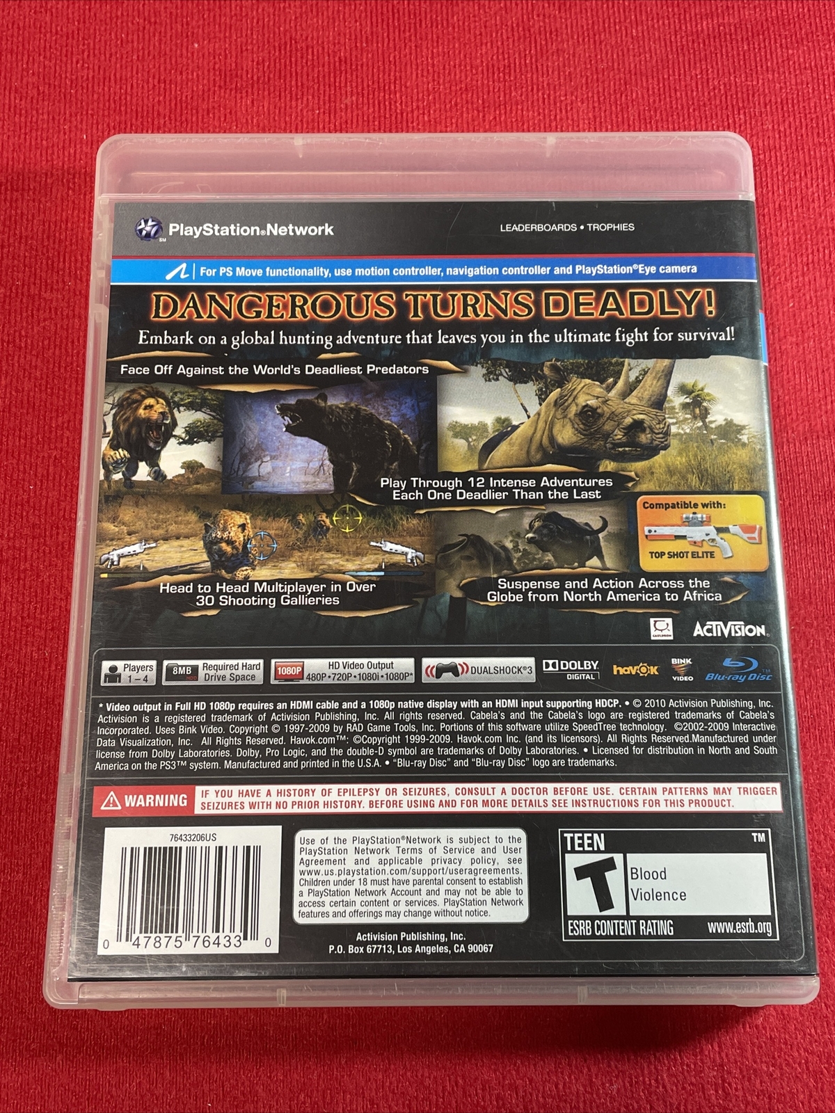 Cabela’s Dangerous Hunts 2011 (Sony PlayStation 3, 2010) Complete CIB Very Good
