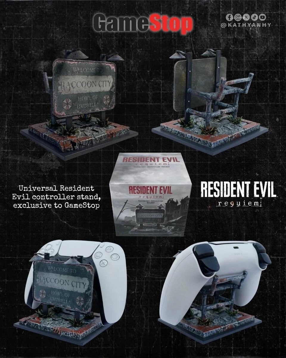 NEW Resident Evil 9 Requiem Universal PS5 Controller Holder GameStop Exclusive