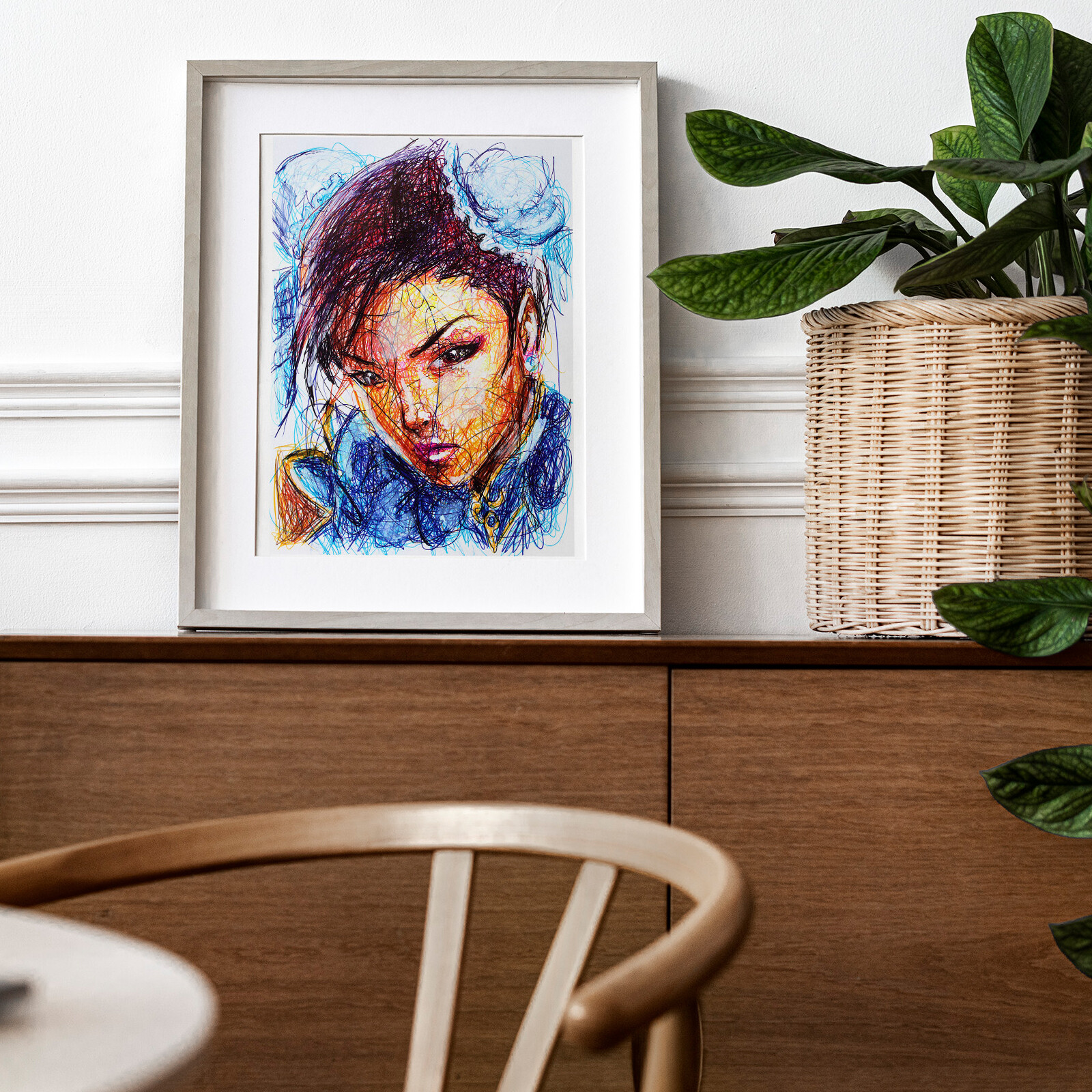 Chun-Li Ballpoint Pen Print, Street Fighter Art Poster