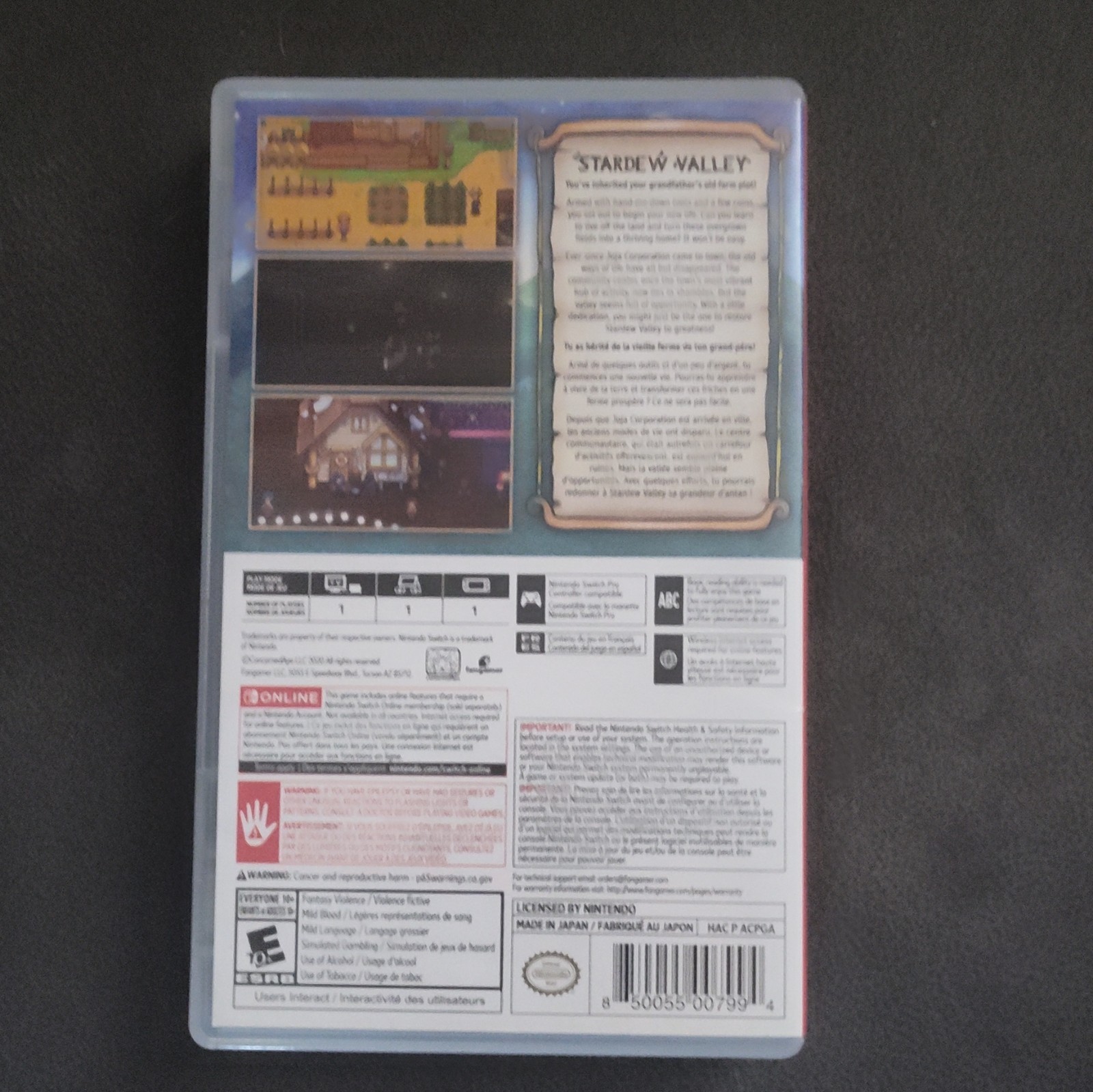 Fangamer Stardew Valley Nintendo Switch w/ Case & Manual E10+ NTSC-U/C