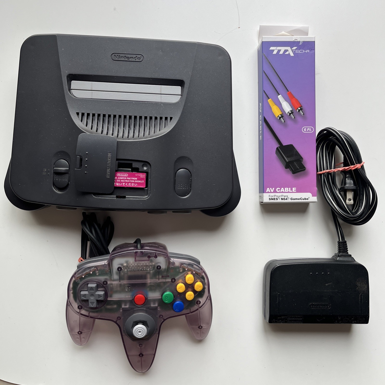 Nintendo 64 N64 Console System Bundle with Oem Controller Cables Tested NUS 001