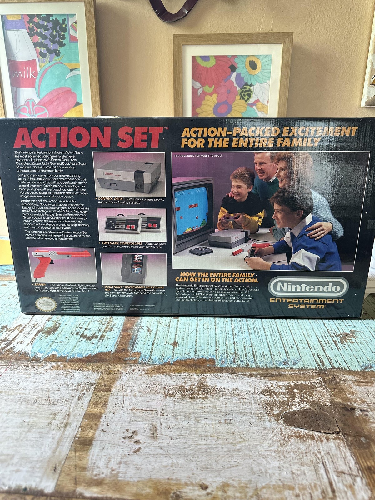 Vintage Nintendo NES Action Set Original Box Only Styrofoam Inserts Manuals