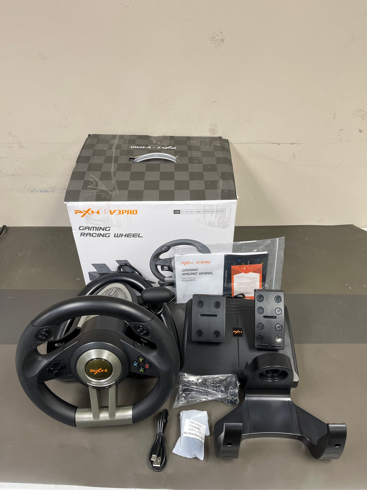 PXN Racing Wheel – Gaming Steering Wheel for PC, V3II 180 Degree Driving Wheel V