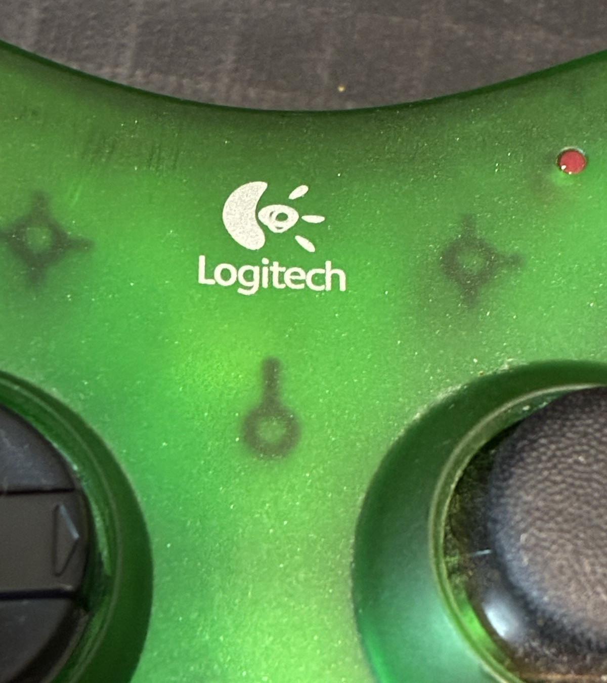 Vintage Logitech Green Attack Controller XBox Lights up Not Tested