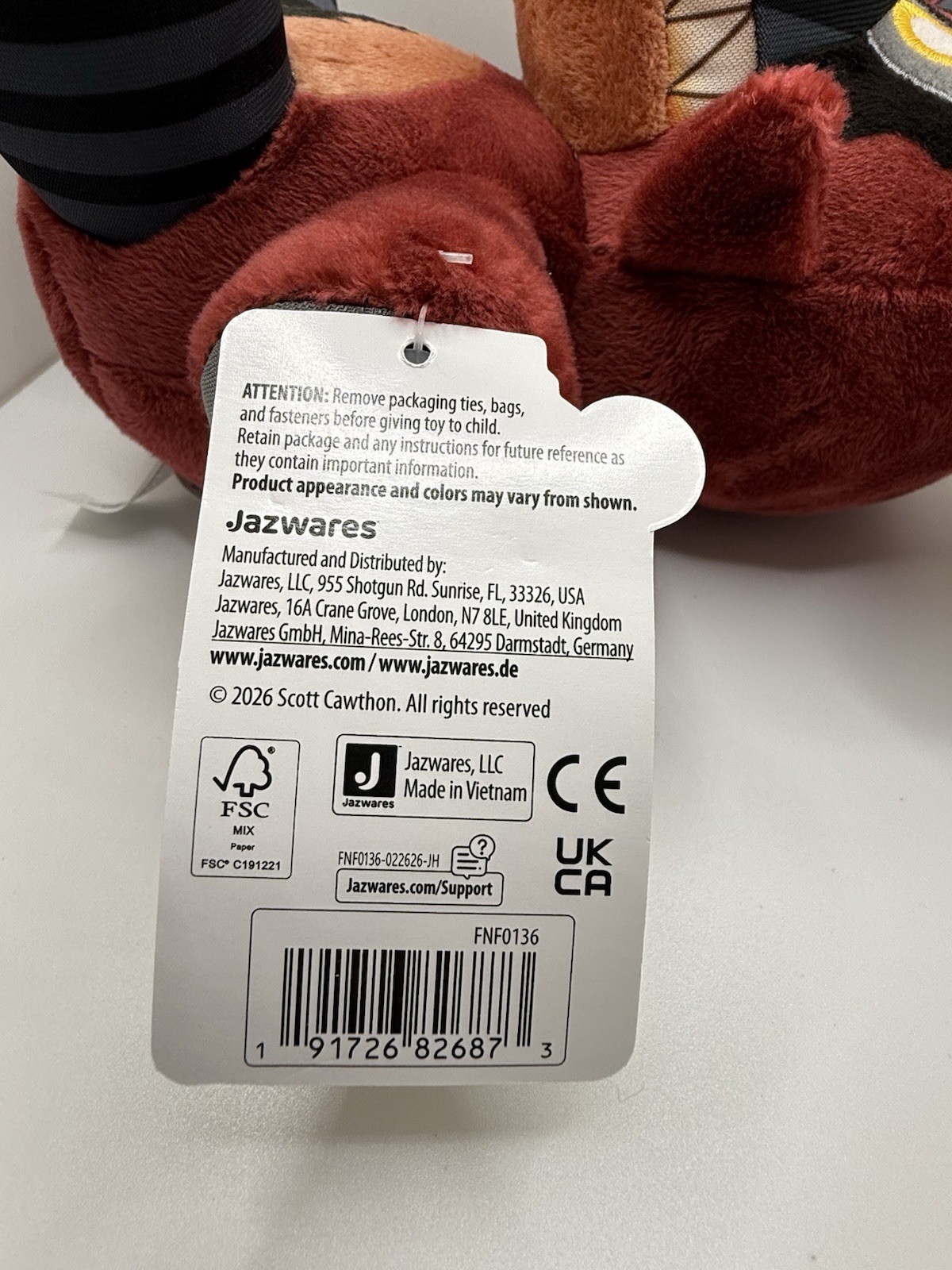 Jazwares Five Nights at Freddy’s Nightmare Foxy Plush Glow In The Dark eyes 2026