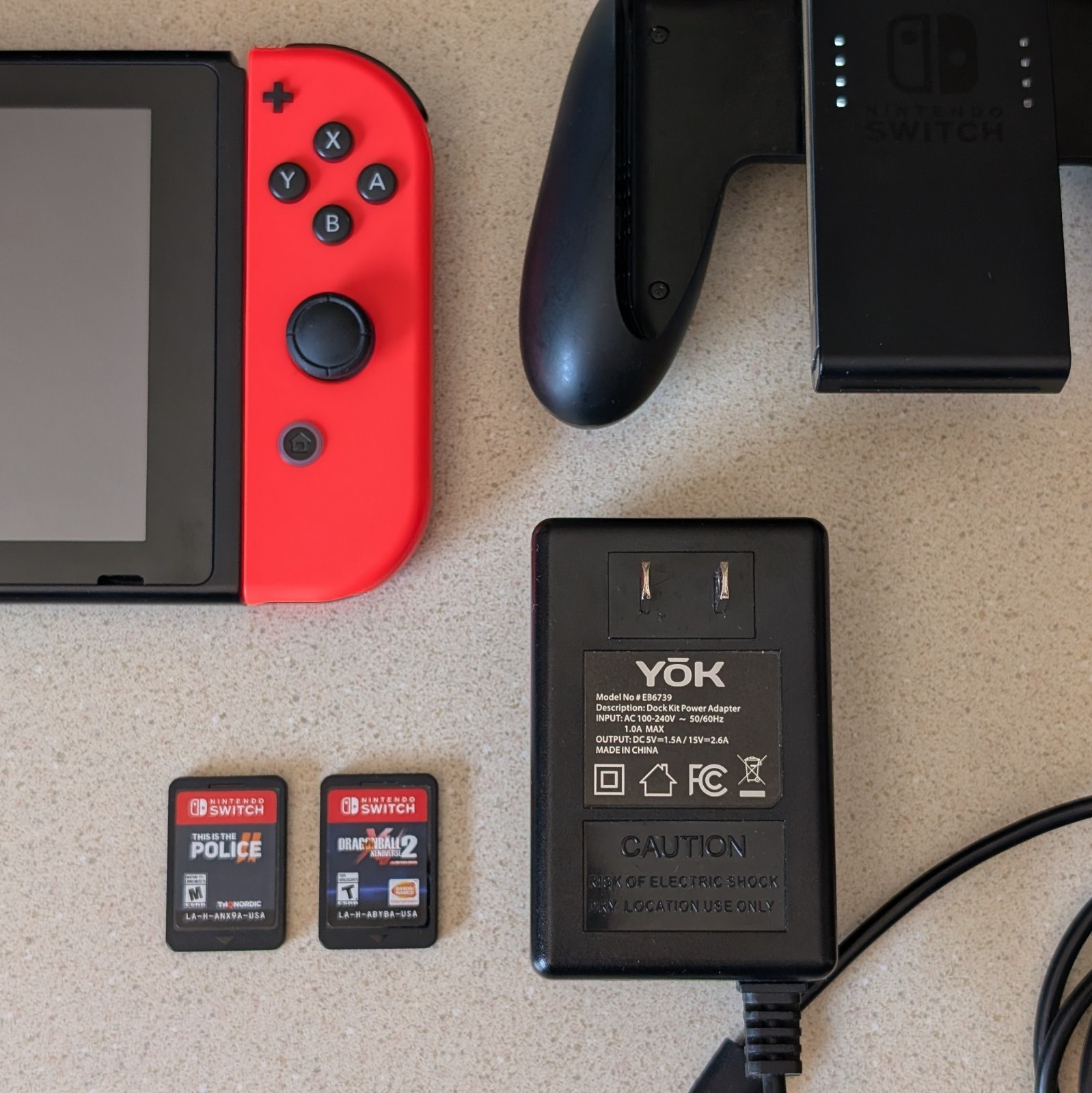 Nintendo Switch Console System with Joy-Cons, Dock, Cables, Games (Excellent)
