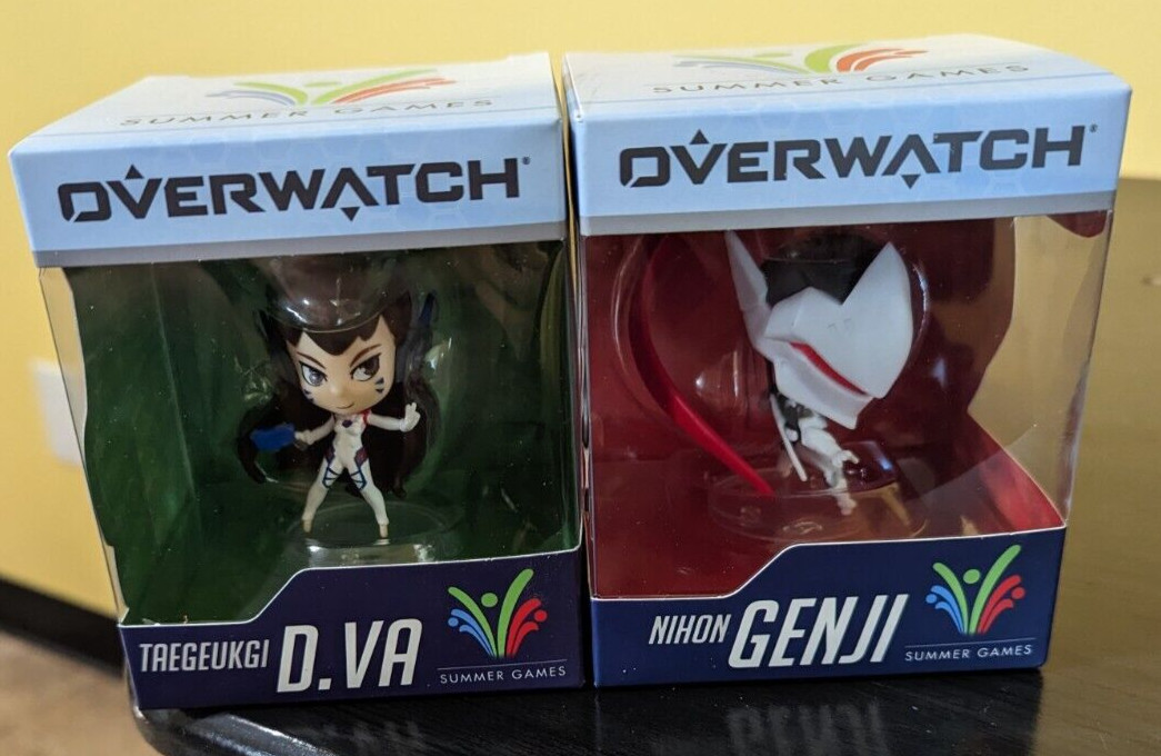 Overwatch Cute But Deadly Summer Games Taegeukgi D.Va + Nihon Genji Figures