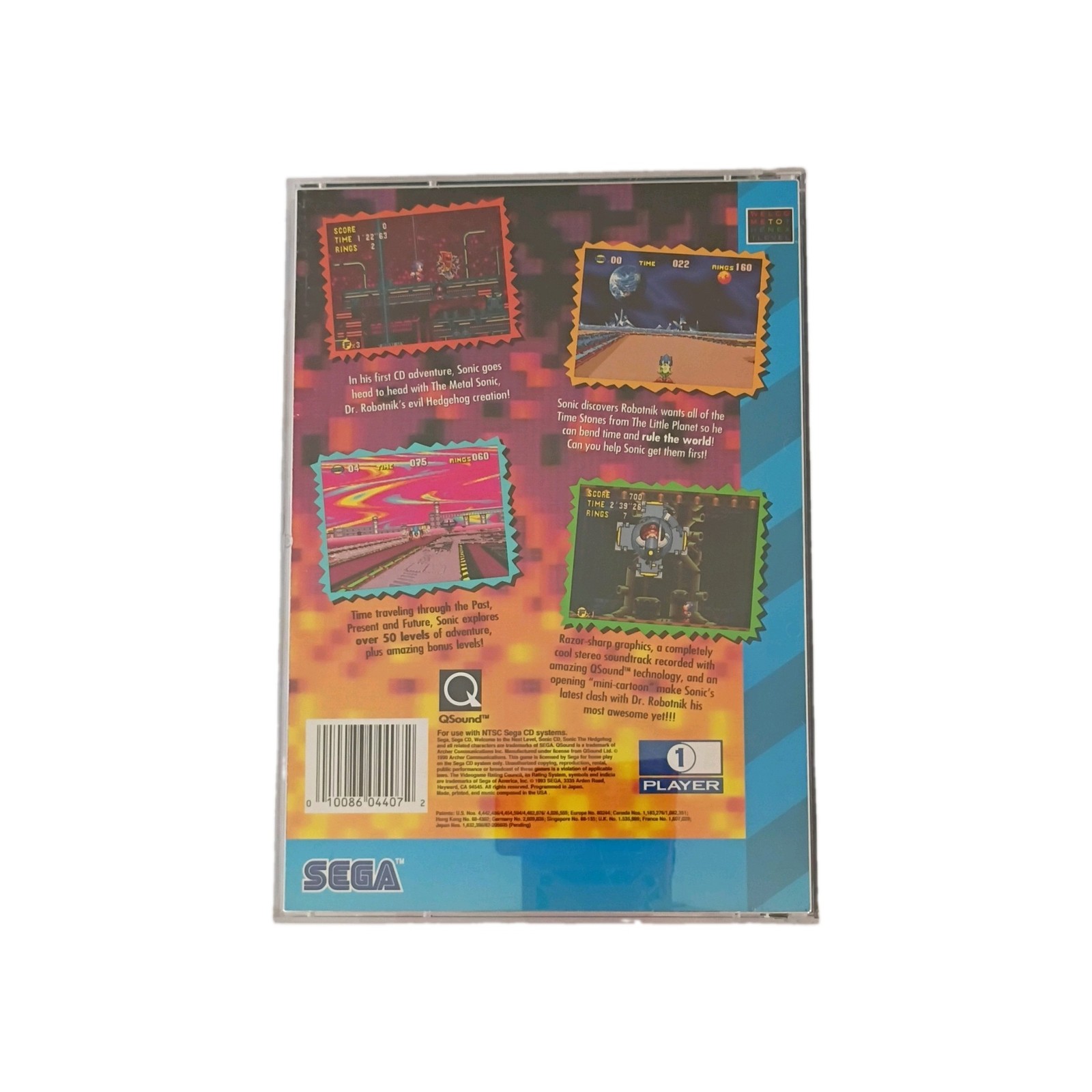 SEGA Sonic CD (Sega CD) Manual Included NTSC-U/C 1993 Platformer