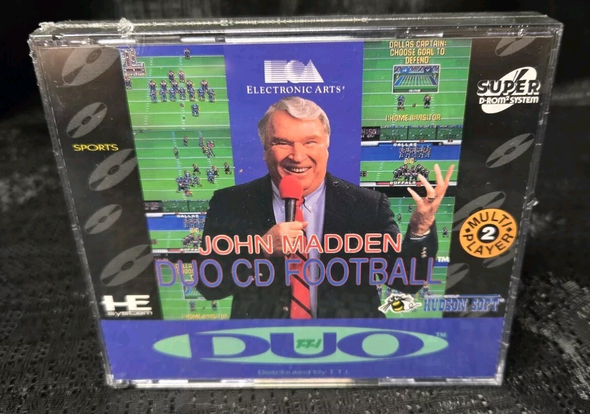 John Madden Football 1993 TurboGrafx CD TurboDuo Super CD ROM *New Sealed