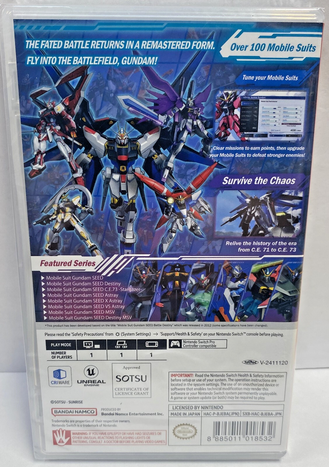 Mobile Suit Gundam SEED Battle Destiny Remastered (Multi-Language) Switch New