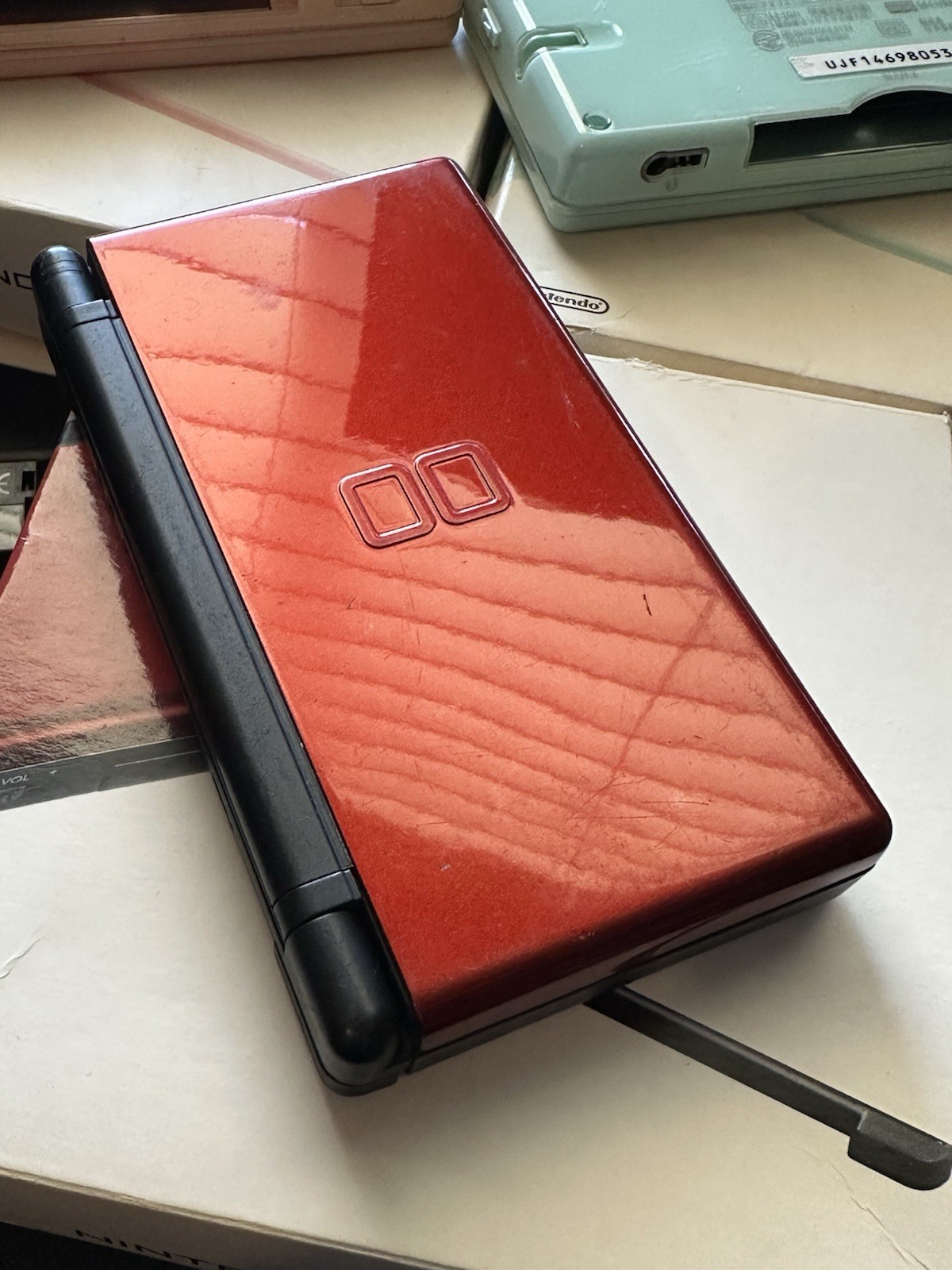 Lot 3 In Box Nintendo DS Lite Crimson Red Black Ice Blue Noble Coral Pink Works