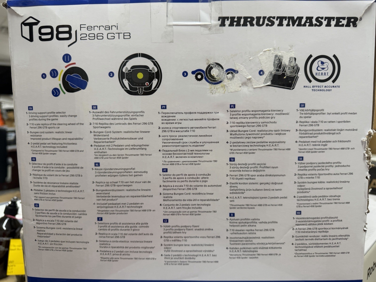 Thrustmaster T98 Ferrari 296 GTB Racing Wheel & Pedal Set Playstation 4/5 & PC