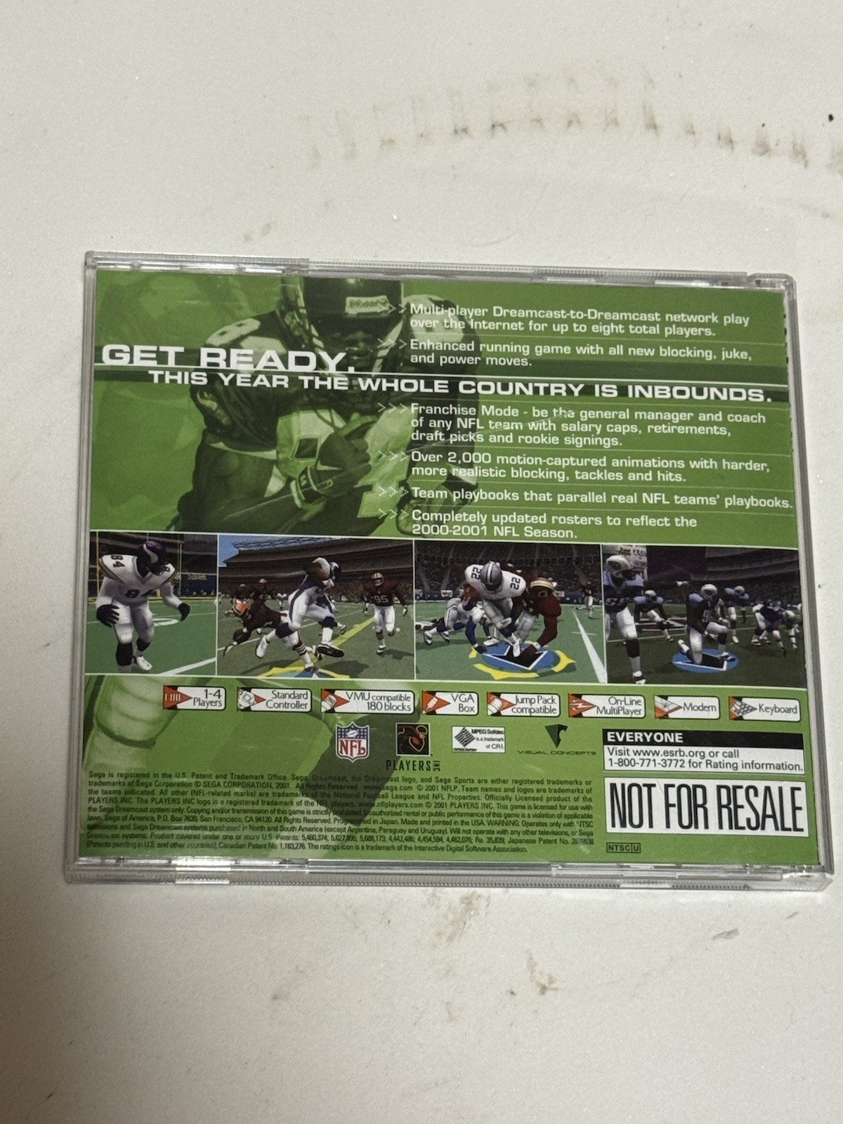 NFL 2K1 (Sega Dreamcast, 2000) – Not For Resale – CIB, Tested, Authentic
