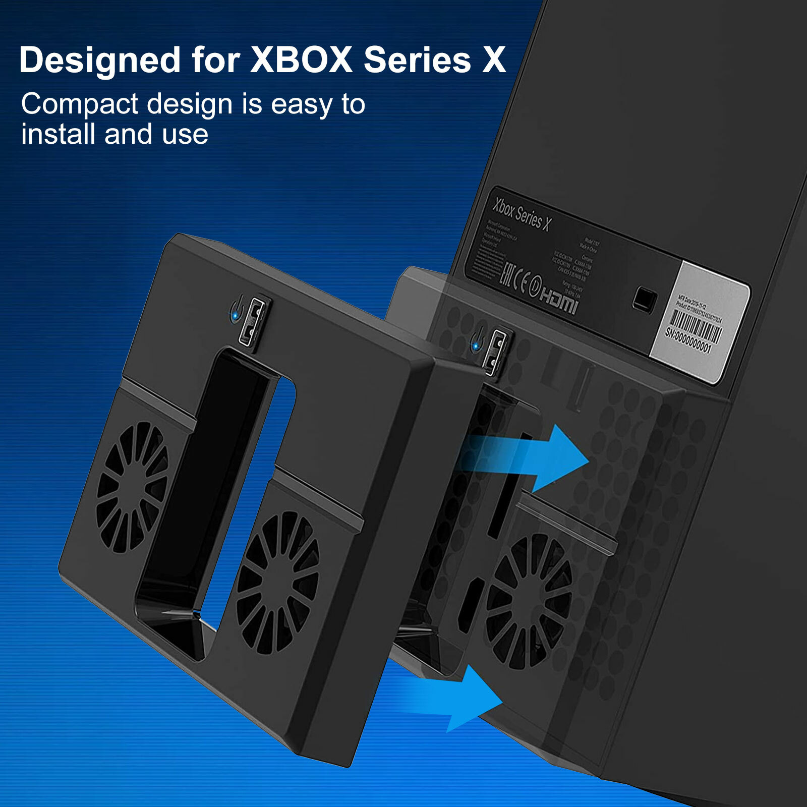 USB Vertical Cooling Fan External Cooler Accessories for Xbox Series X Console