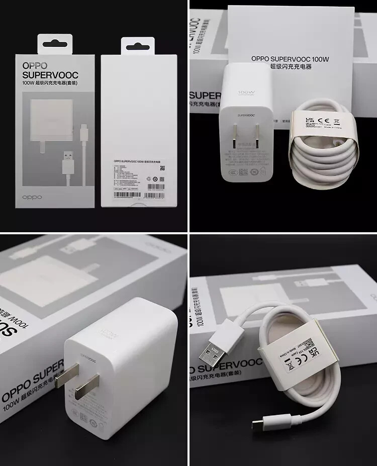 OPPO SUPERVOOC 100W Fast AC Charger + USB Cable for OnePlus Vivo Realme Mobiles