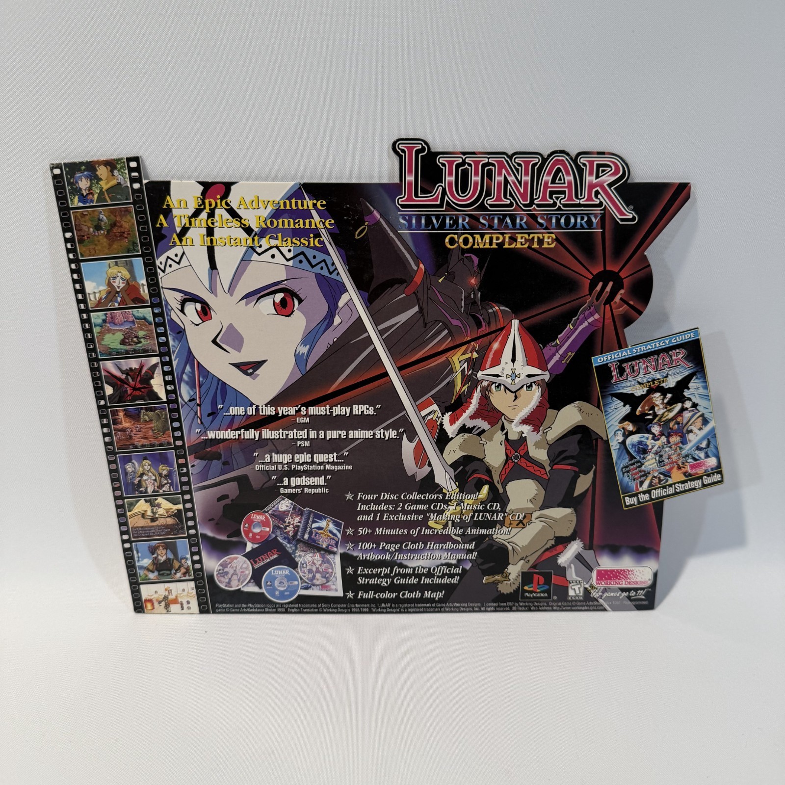 Lunar Silver Star Story PlayStation 1998 Working Designs Promo Standee