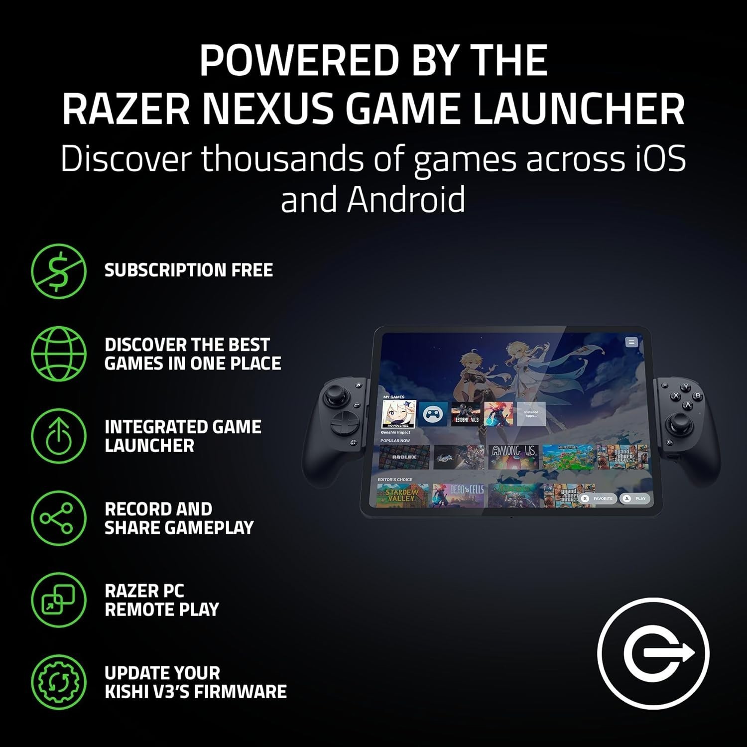 Razer Kishi V3 Pro XL Gaming Controller for iPad & Android Tablets up to 13″