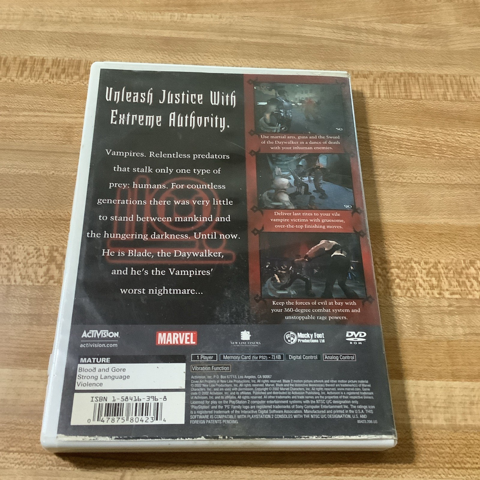 Blade II PlayStation 2 Game 2002 Edition with Manual