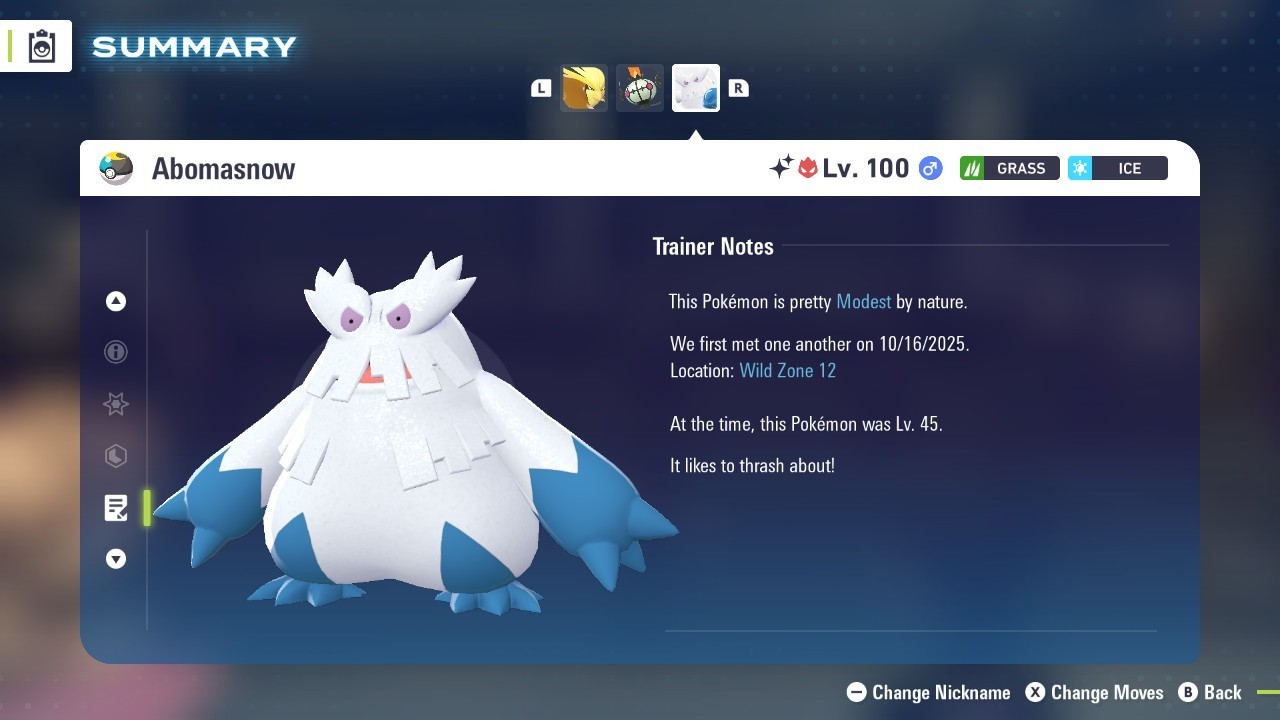 ✨6IV SHINY Abomasnow + EVS 🚀 POKEMON LEGENDS ZA✨Online delivery⚡Alpha