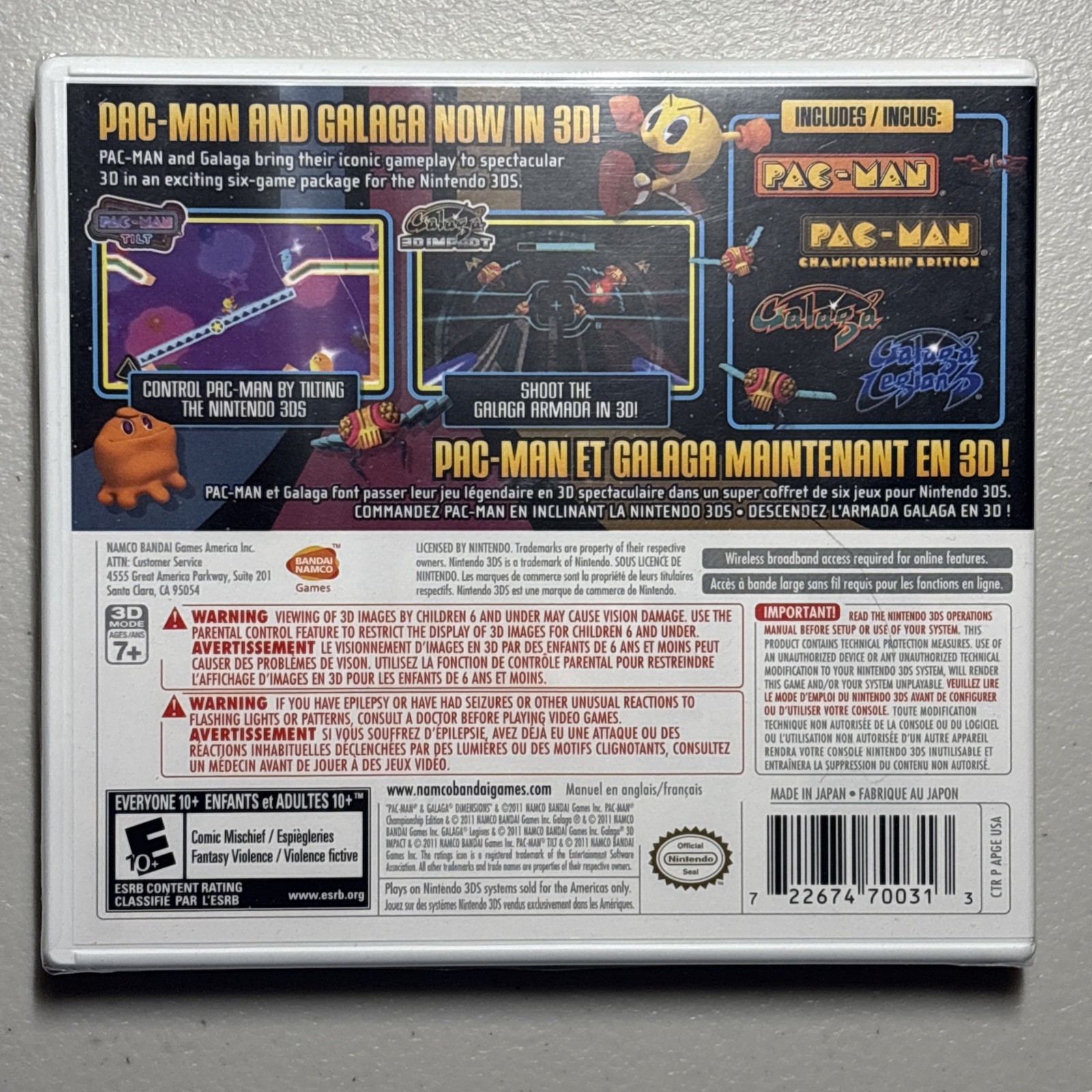 Nintendo 3DS PAC-Man & Galaga Dimensions – Brand New ***Sealed – MINT!!!