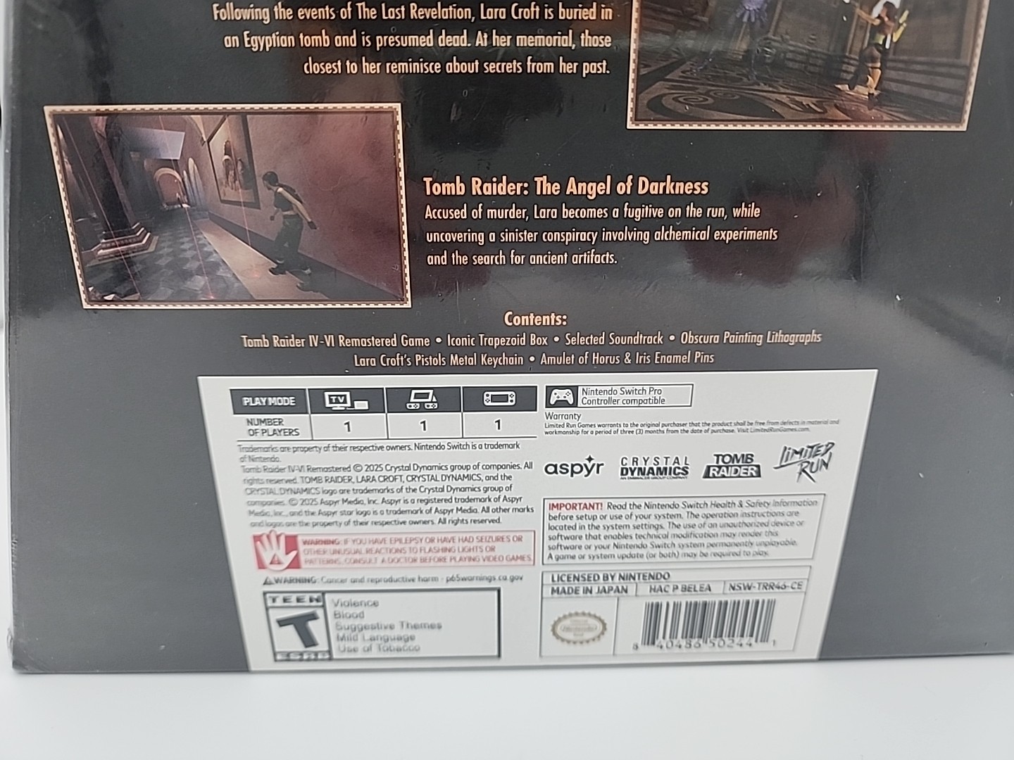 LRG Tomb Raider IV-VI Remastered LIMITED Collectors Edition SWITCH 1, SEALED
