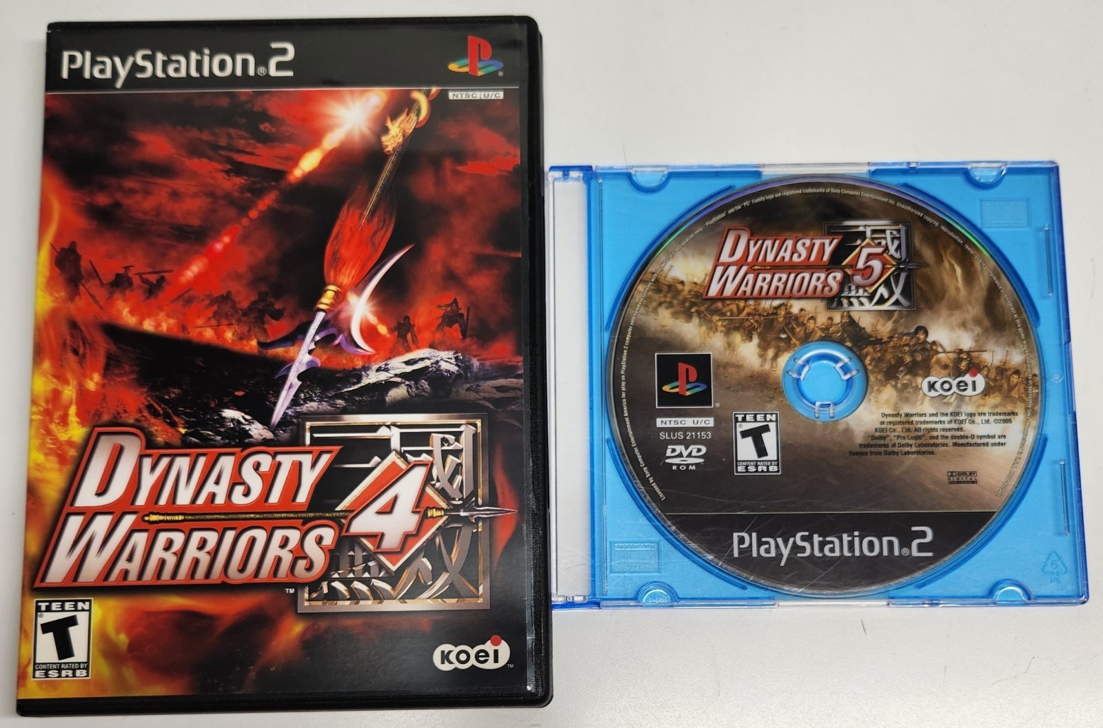 Dynasty Warriors 4 And Dynasty Warriors 5 Lot (Sony PlayStation 2) PS2
