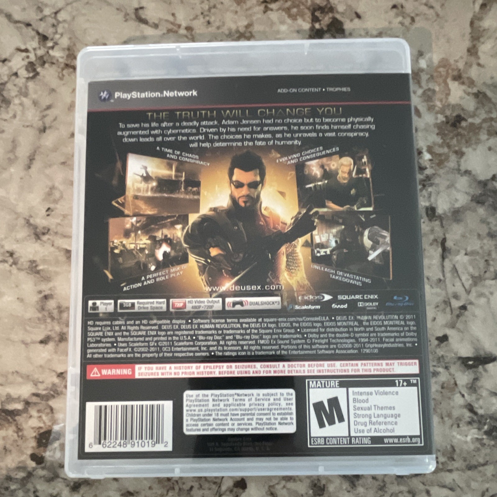 Square Enix Deus Ex: Human Revolution (PS3) M Mature, Manual Included