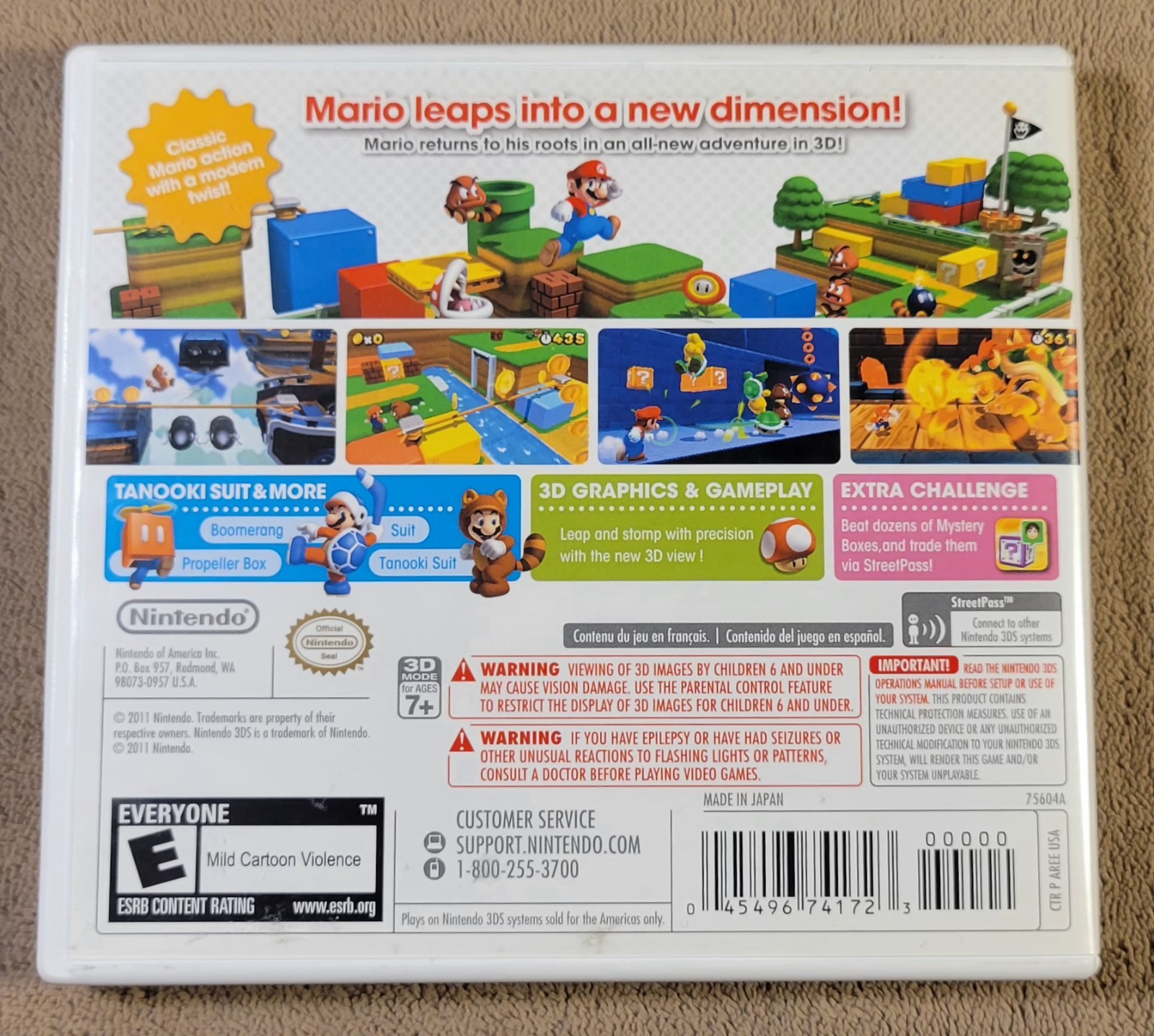 Super Mario 3D Land Nintendo 3DS CIB Complete Tested