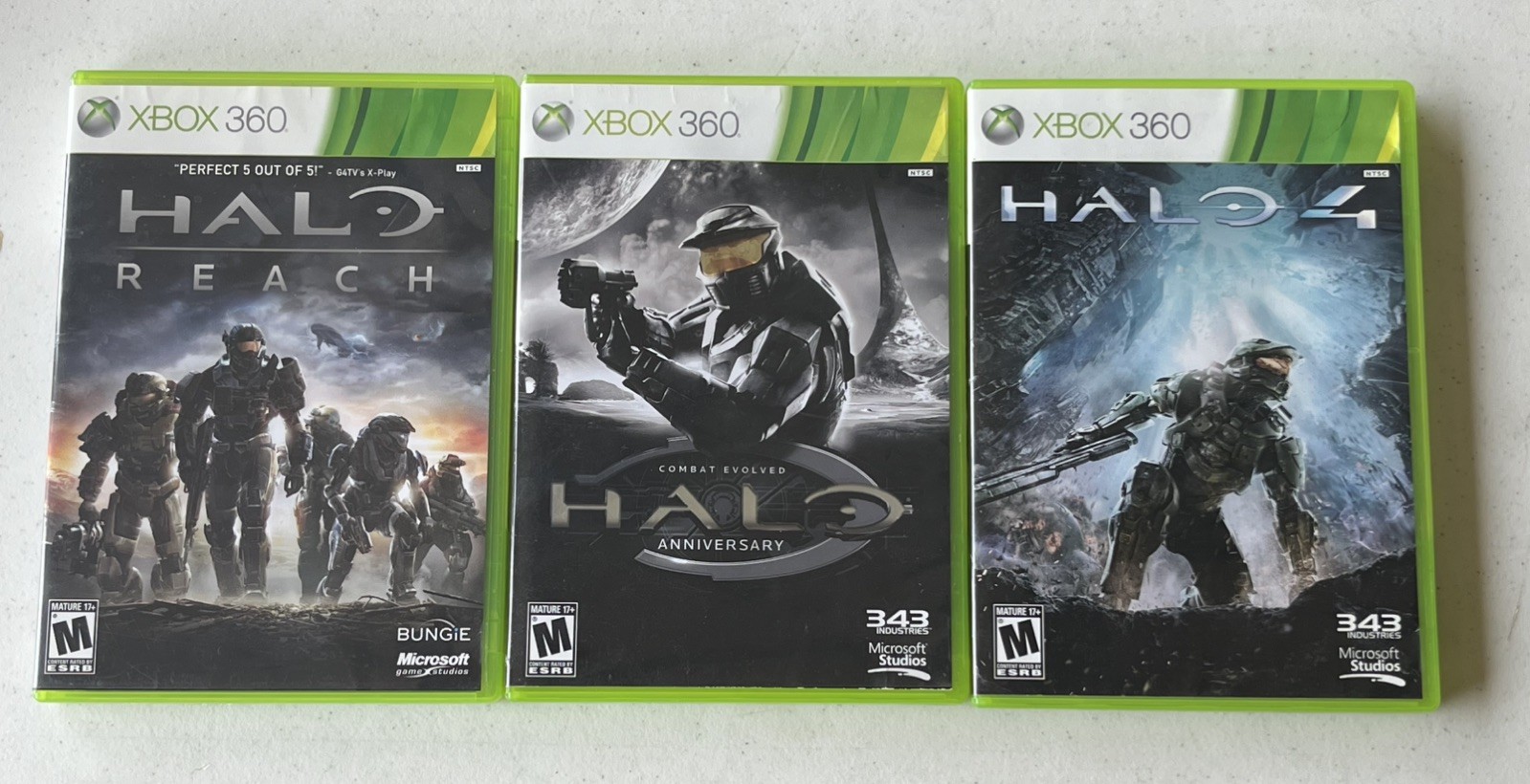 Microsoft Xbox 360 Halo Game Bundle Reach, Halo Anniversary, Halo 4