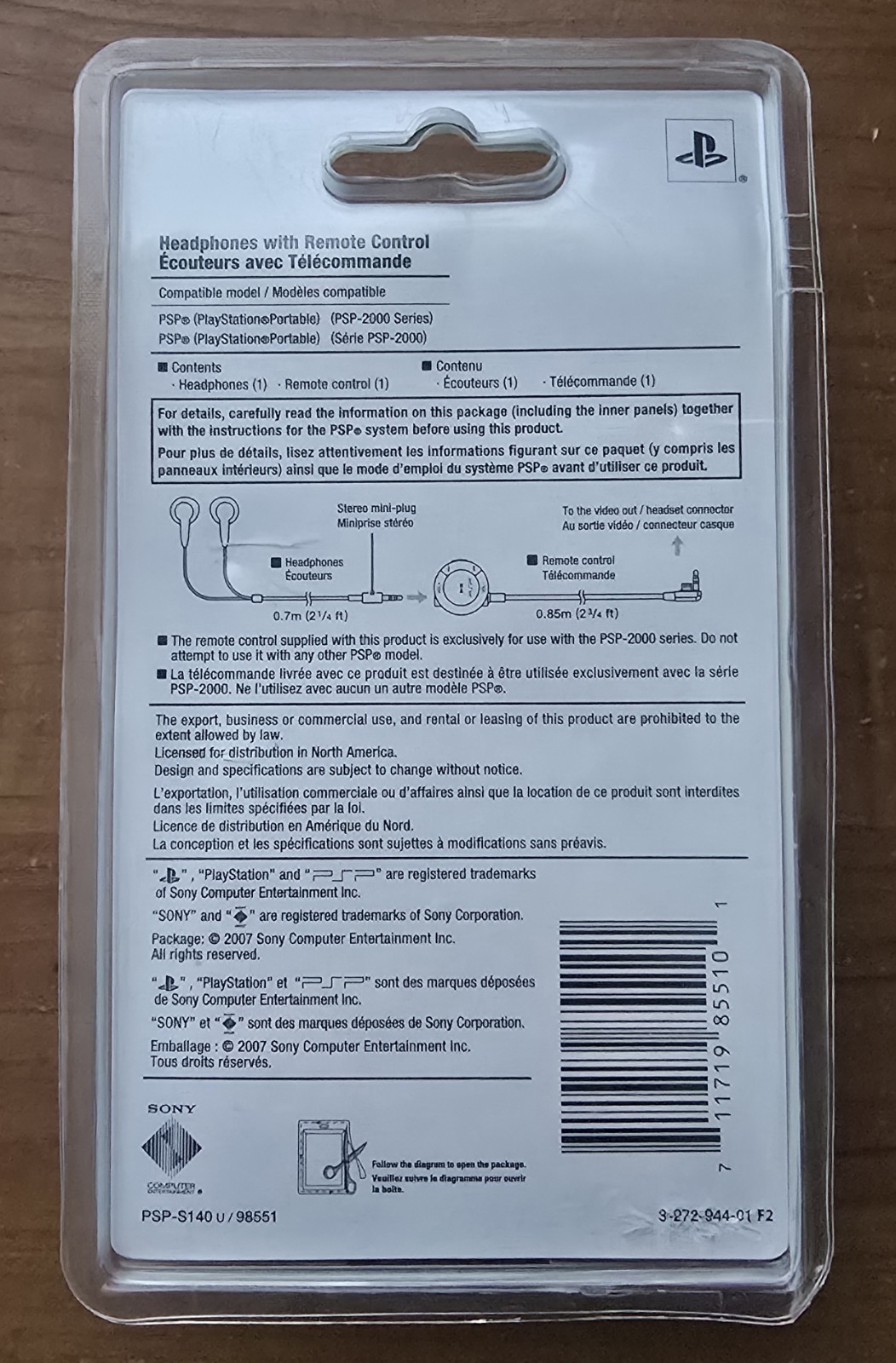 New Sony PSP Earbuds Headphones With Remote Control For PSP-2000 Series Only