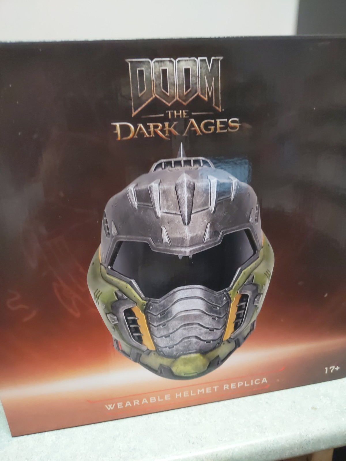 Doom The Dark Ages Doom Slayer Wearable Helmet LED Bundle + Keycard + Patches