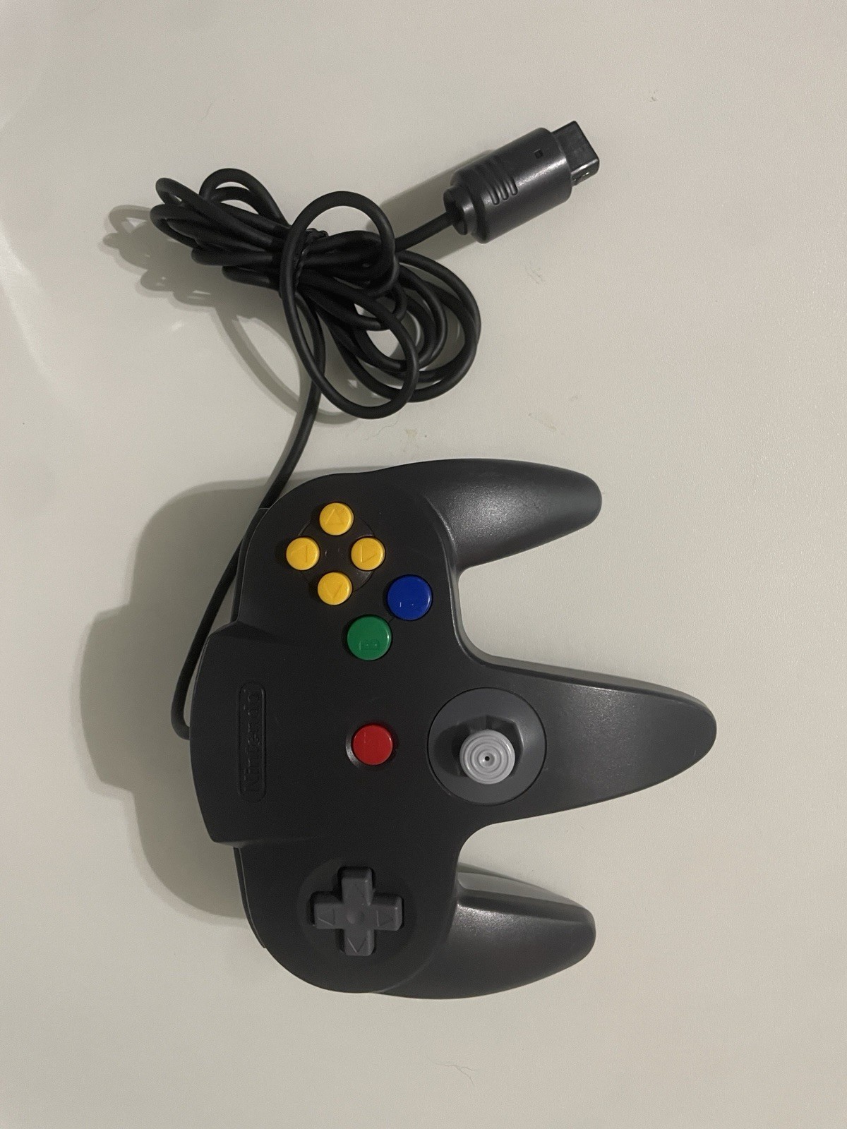 Authentic Mario Kart Black And Gray N64 Controller