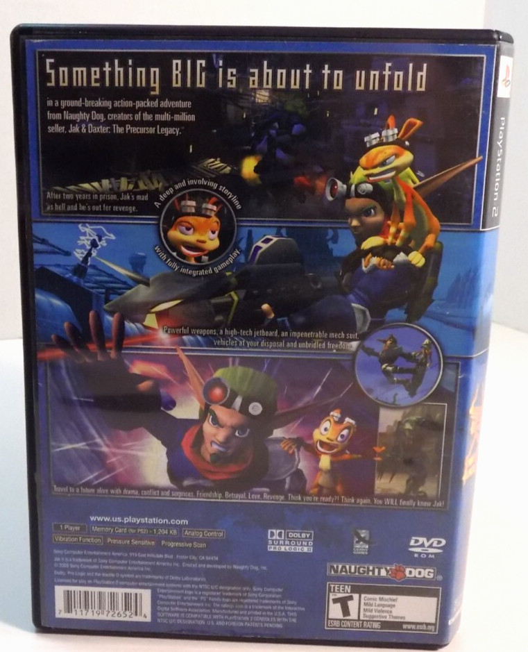 Jak II (Sony PlayStation 2, PS2) Black Label with Manual