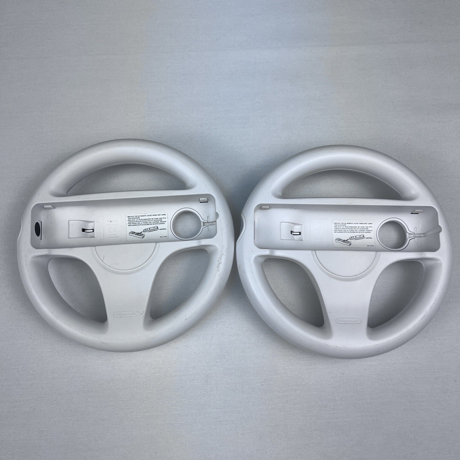 Nintendo Wii Authentic OEM Steering Wheel Remote Lot of 2 Mario Kart Controllers