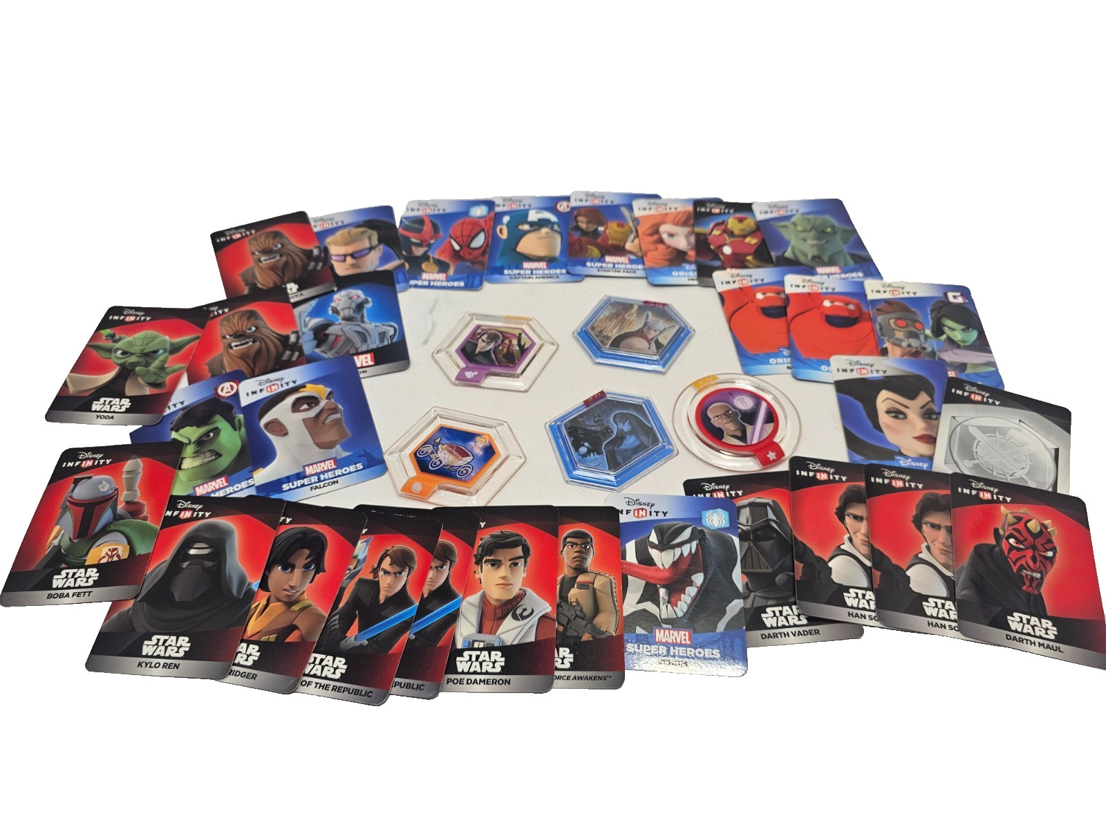 Disney Infinity Power Disc and Web Code Cards Mixed Lot Star Wars Marvel