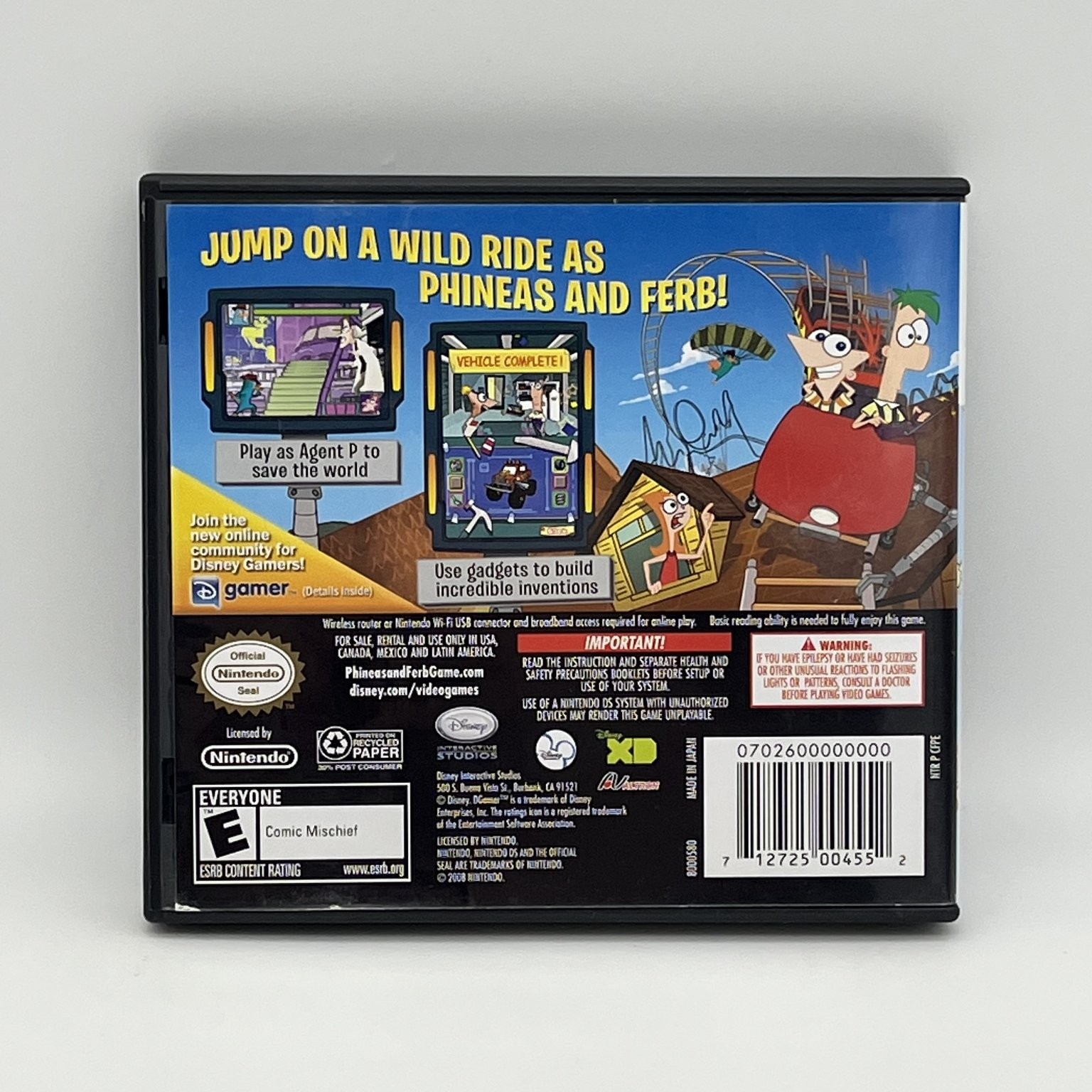 Phineas and Ferb Nintendo DS Video Game Agent P Gadgets Multiplayer