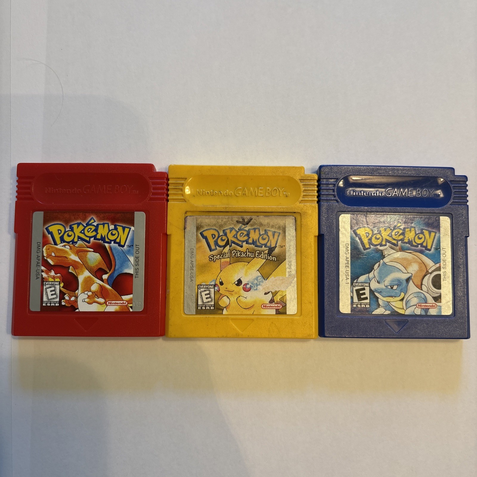 Pokemon RED BLUE YELLOW Authentic Complete in Box CIB Nintendo GAMEBOY
