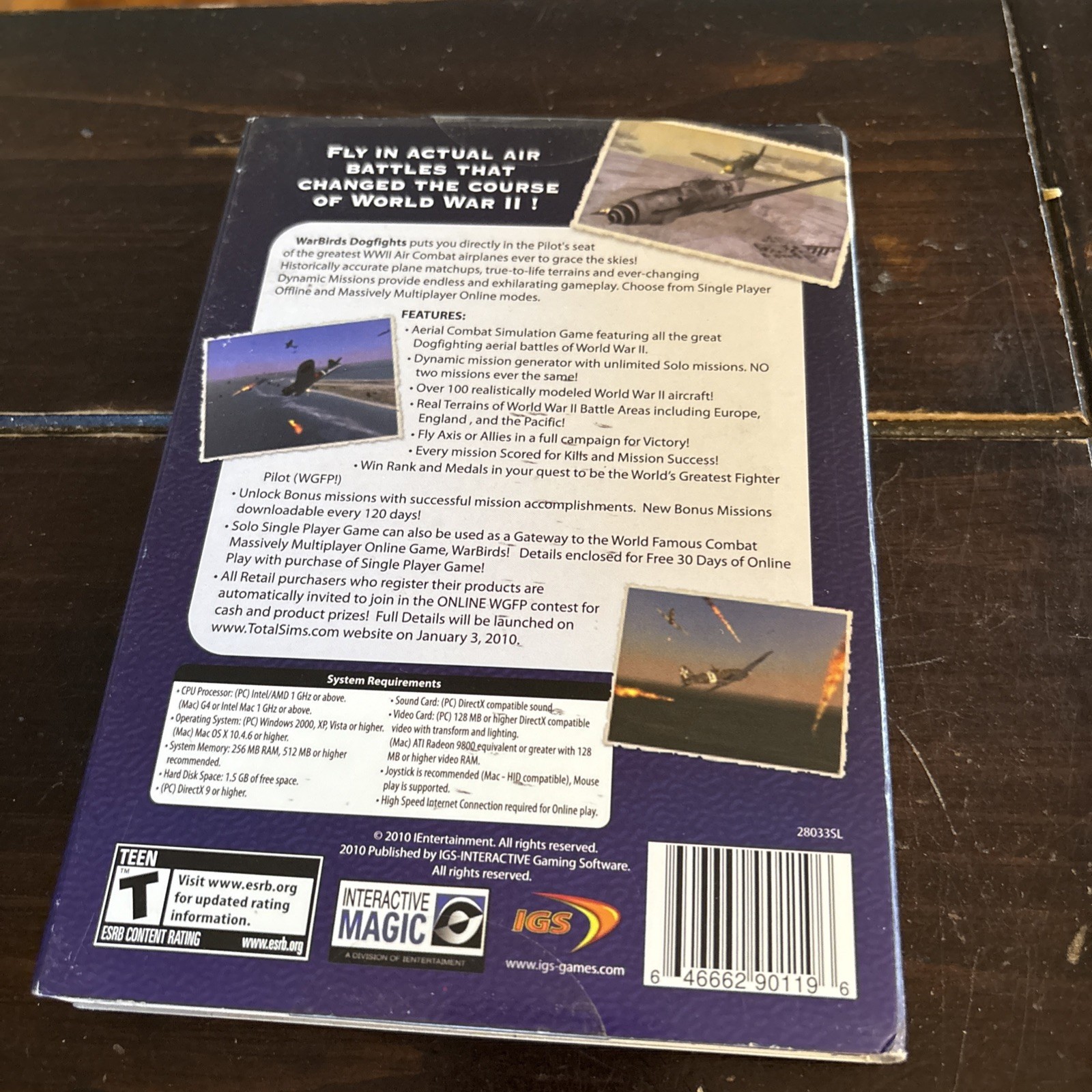 WarBirds: Dogfights (Windows/Mac, 2010) Manual/ Booklet Missing