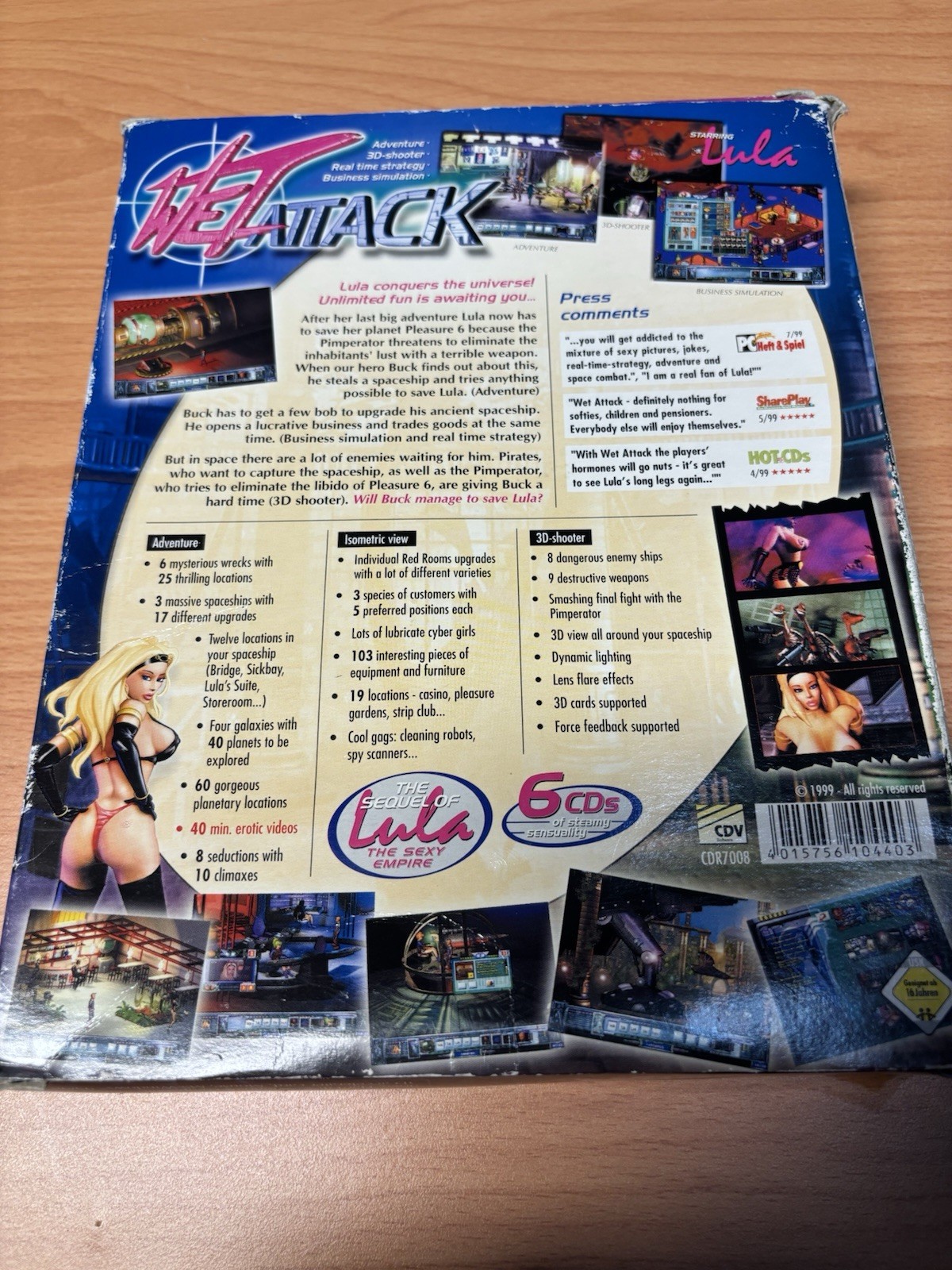 Lula Wet Attack: The Empire Cums Back PC CDV Game in English Rare Adult Game